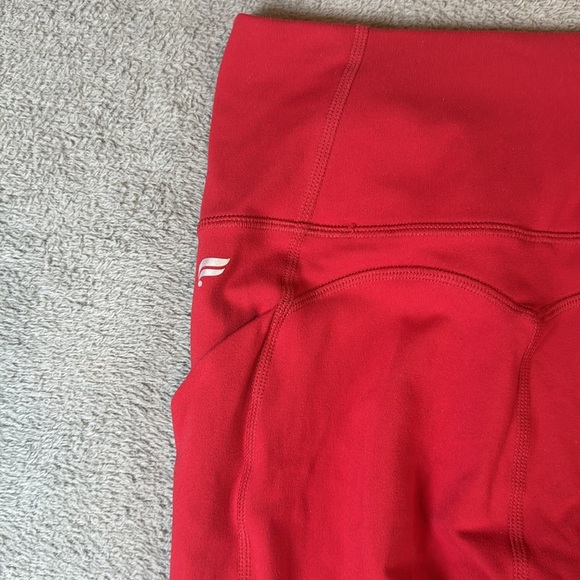 Fabletics Pureluxe Red High-Waisted with Side Pockets Leggings XS - Picture 6 of 10